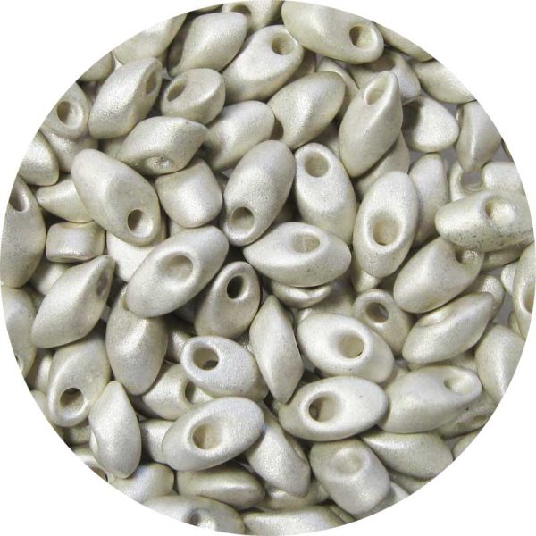 4X7mm Miyuki Magatama Beads Matte Metallic Silver Duracoat