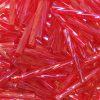 20mm, .75" Czech Twist Bugle Bead, Transparent Ruby AB