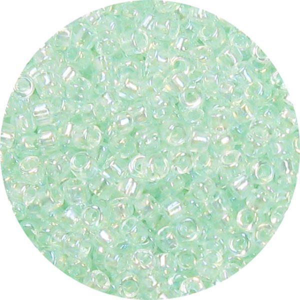15/0 Transparent Light Seafoam Green AB Japanese Seeed Bead 268A