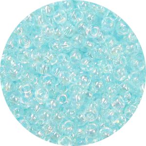 15/0 Japanese Seed Bead Transparent Light Aqua Blue AB 268