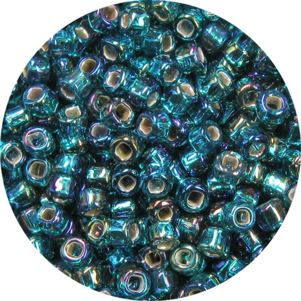 15/0 Silver Lined Emerald AB Japanese Seed Bead 643