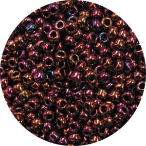 15/0 Metallic Cranberry AB Japanese Seed Bead 460A