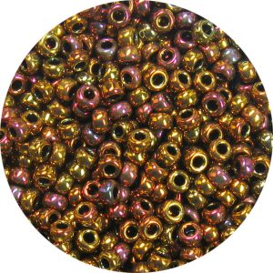 15/0 Metallic Rosy Gold AB Japanese Seed Bead 460H