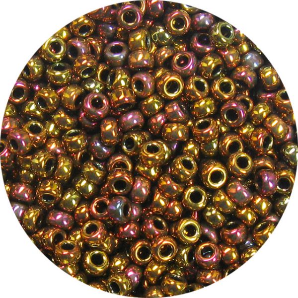 15/0 Metallic Rosy Gold AB Japanese Seed Bead 460H