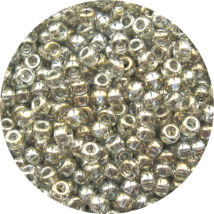 15/0 Japanese Seed Bead Transparent Gold Luster Light Black Diamond 318C