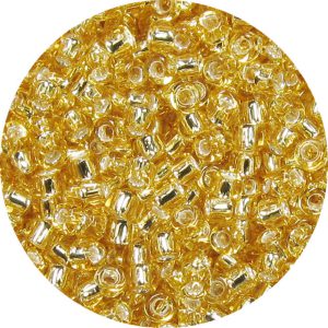 15/0 Japanese Seed Bead Silver Lined Light Topaz, Gold 3
