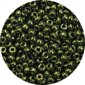 15/0 Metallic Khaki Green Japanese Seed Bead 459