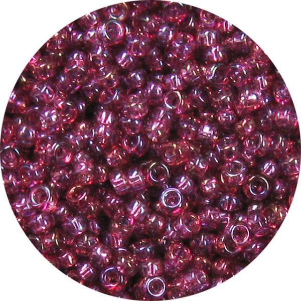 15/0 Japanese Seed Bead Transparent Smoky Fuchsia AB *Tint 291