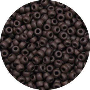 15/0 Frosted Opaque Dark Brown Japanese Seed Bead F409