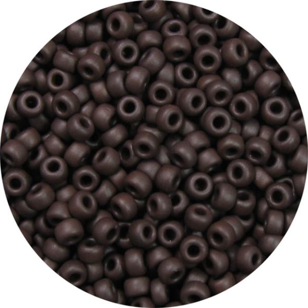 15/0 Frosted Opaque Dark Brown Japanese Seed Bead F409