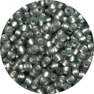15/0 Frosted Silver Lined Black Diamond Japanese Seed Bead F21