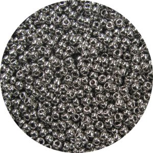 15/0 Nickel Plate Electroplated over Glass Japanese Seed Bead 464A