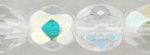 4mm Czech Faceted Round Fire Polish Beads - Crystal AB
