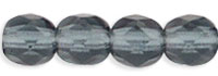 4mm Czech Faceted Round Fire Polish Beads - Montana Blue