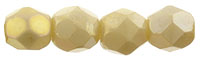 4mm Czech Faceted Round Fire Polish Beads - Opaque Ivory Luster AB