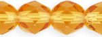 4mm Czech Faceted Round Fire Polish Beads - Topaz