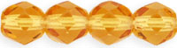 4mm Czech Faceted Round Fire Polish Beads - Topaz