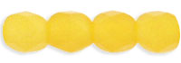 4mm Czech Faceted Round Fire Polish Beads - Citrine (Yellow) Opal