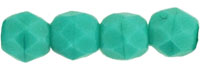 4mm Czech Faceted Round Fire Polish Beads - Opaque Persian Turquoise Green