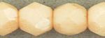 4mm Czech Faceted Round Fire Polish Beads - Opaque Ivory Luster