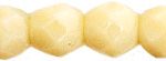 4mm Czech Faceted Round Fire Polish Beads - Opaque Ivory