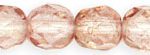 4mm Czech Faceted Round Fire Polish Beads - Rose Lumi