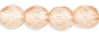 4mm Czech Faceted Round Fire Polish Beads - Champagne Lumi