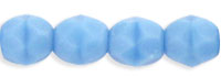 4mm Czech Faceted Round Fire Polish Beads - Opaque Turquoise Blue