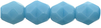 4mm Czech Faceted Round Fire Polish Beads - Opaque Sleeping Beauty Turquoise