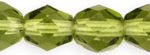 4mm Czech Faceted Round Fire Polish Beads - Olivine