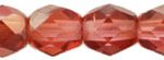 4mm Czech Faceted Round Fire Polish Beads - Rose Opal Celsian
