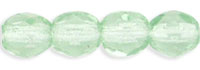 4mm Czech Faceted Round Fire Polish Beads - Peridot