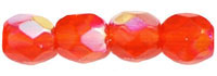 4mm Czech Faceted Round Fire Polish Beads - Hyacinth AB