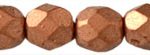 4mm Czech Faceted Round Fire Polish Beads - Metallic Copper Supra*