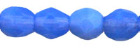 4mm Czech Faceted Round Fire Polish Beads - Sapphire Opal