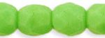 4mm Czech Faceted Round Fire Polish Beads - Opaque Honeydew Green