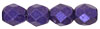 4mm Czech Faceted Round Fire Polish Beads - Purple Metallic Suede
