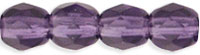 4mm Czech Faceted Round Fire Polish Beads - Tanzanite