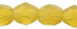 4mm Czech Faceted Round Fire Polish Beads - Beige Opal