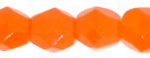 4mm Czech Faceted Round Fire Polish Beads - Opaque Orange