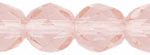 6mm Czech Faceted Round Fire Polish Beads - Rosaline