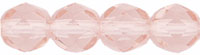6mm Czech Faceted Round Fire Polish Beads - Rosaline