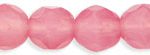 6mm Czech Faceted Round Fire Polish Beads - Rose Opal