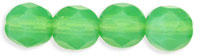 6mm Czech Faceted Round Fire Polish Beads - Peridot Opal