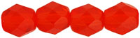 6mm Czech Faceted Round Fire Polish Beads - Hyacinth (Orange)