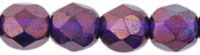 6mm Czech Faceted Round Fire Polish Beads - Cobalt Lumi (Vega)