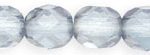 6mm Czech Faceted Round Fire Polish Beads - Sapphire Lumi