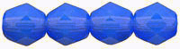 6mm Czech Faceted Round Fire Polish Beads - Sapphire Opal