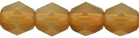 6mm Czech Faceted Round Fire Polish Beads - Beige Opal