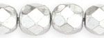 6mm Czech Faceted Round Fire Polish Beads - Labrador (full silver)